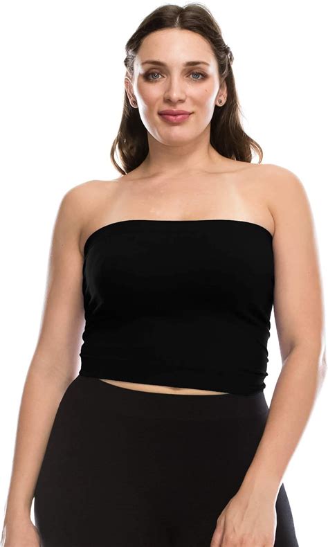 busty tube top|Kurve Womens Plus Size Bandeau